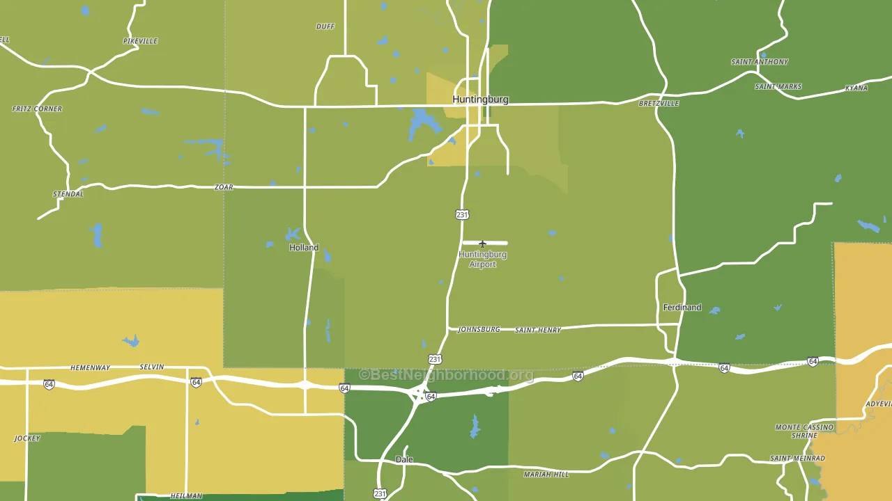 Lincoln City, IN block-group voter-turnout map