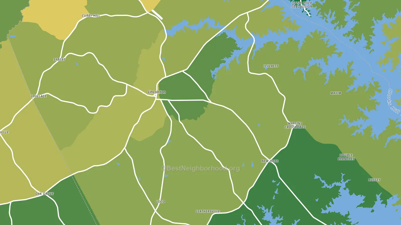 Lincoln County, GA block-group voter-turnout map