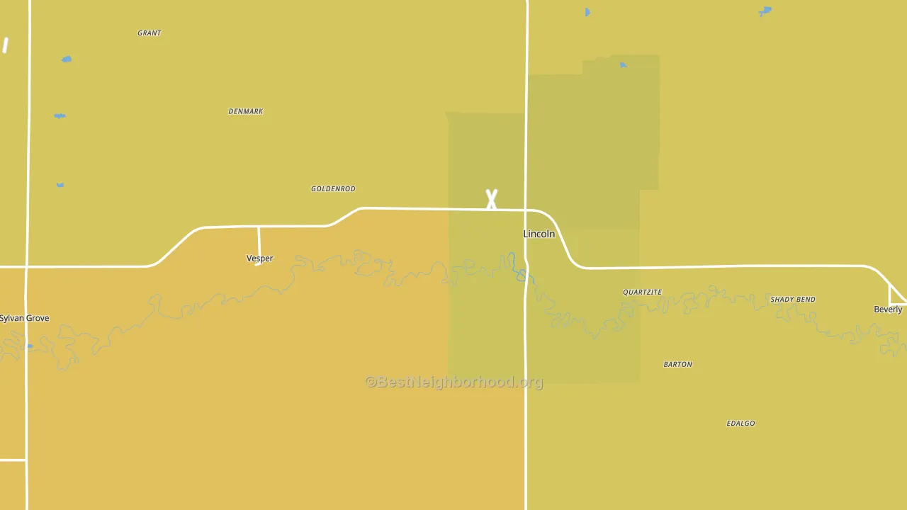 Lincoln County, KS block-group voter-turnout map
