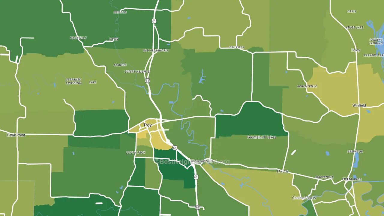 Lincoln County, MO block-group voter-turnout map