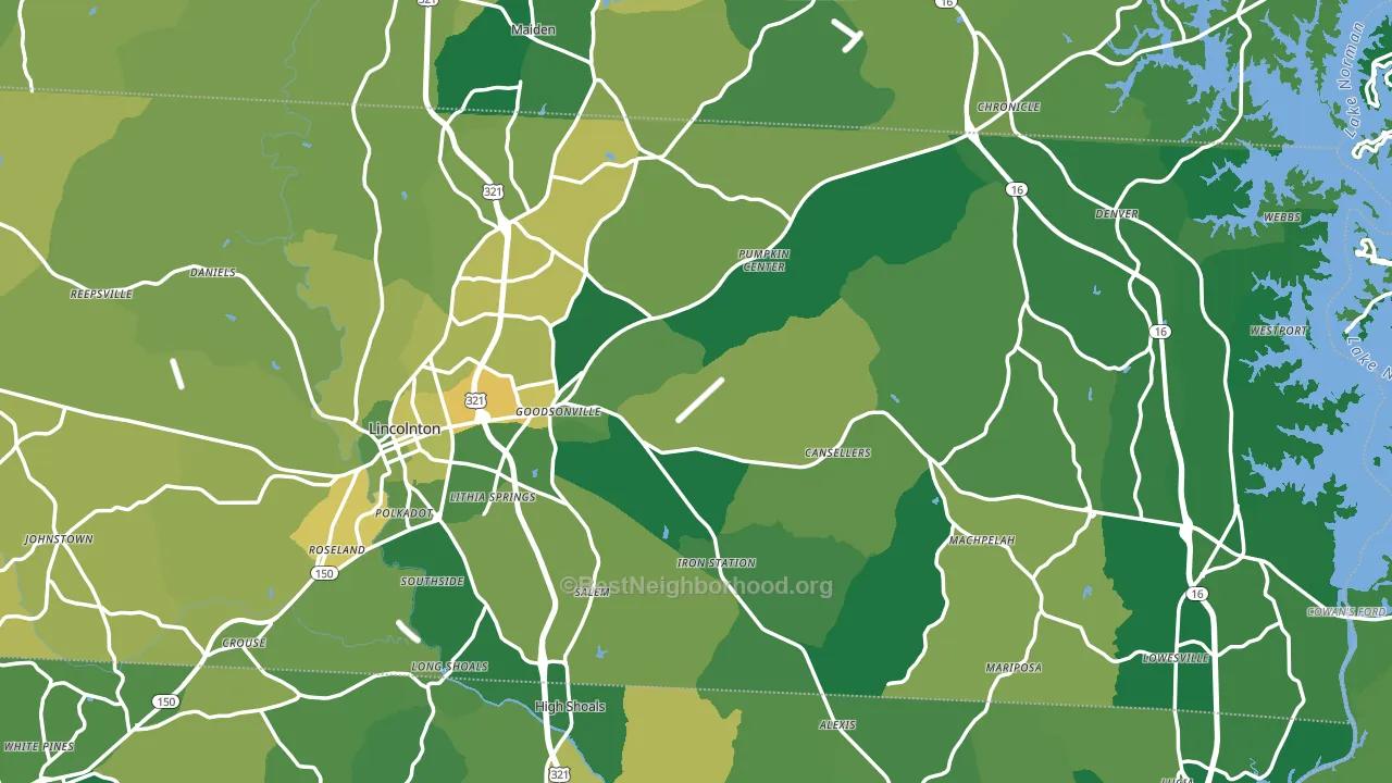 Lincoln County, NC block-group voter-turnout map