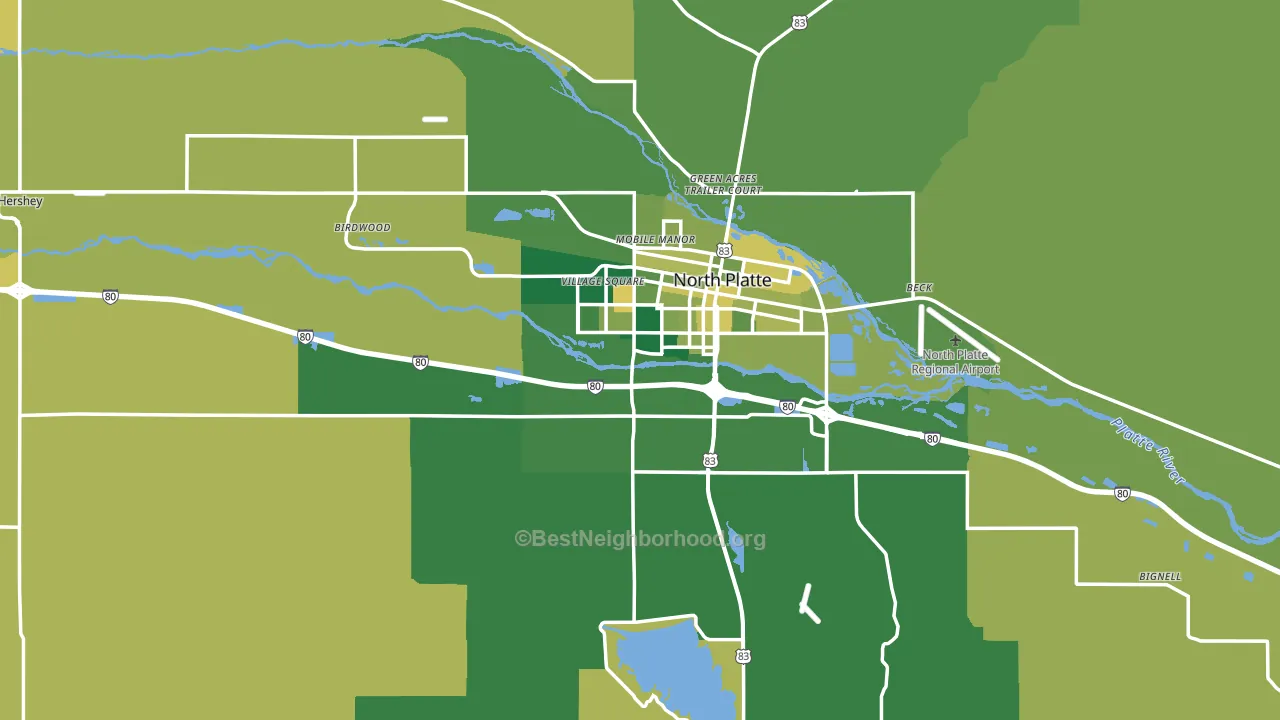 Lincoln County, NE block-group voter-turnout map