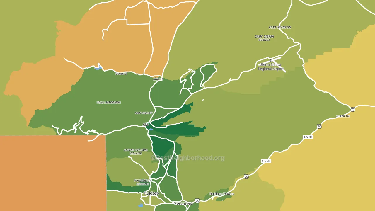 Lincoln County, NM block-group voter-turnout map