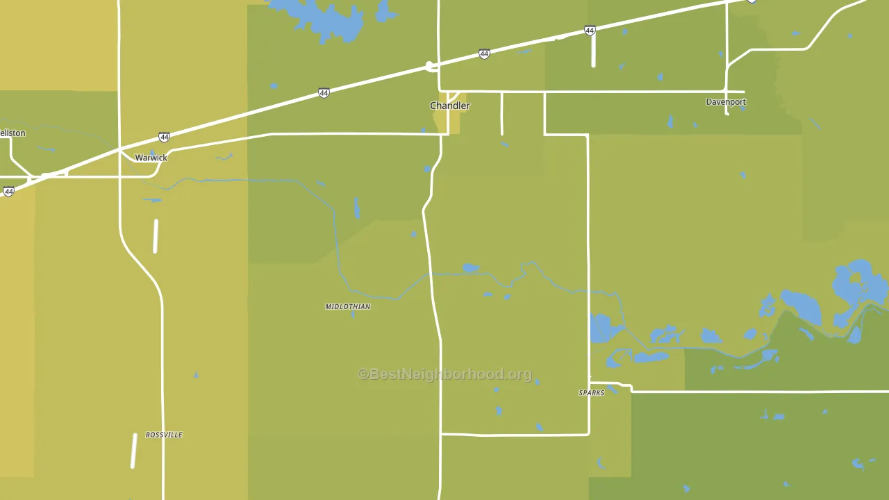 Lincoln County, OK block-group voter-turnout map