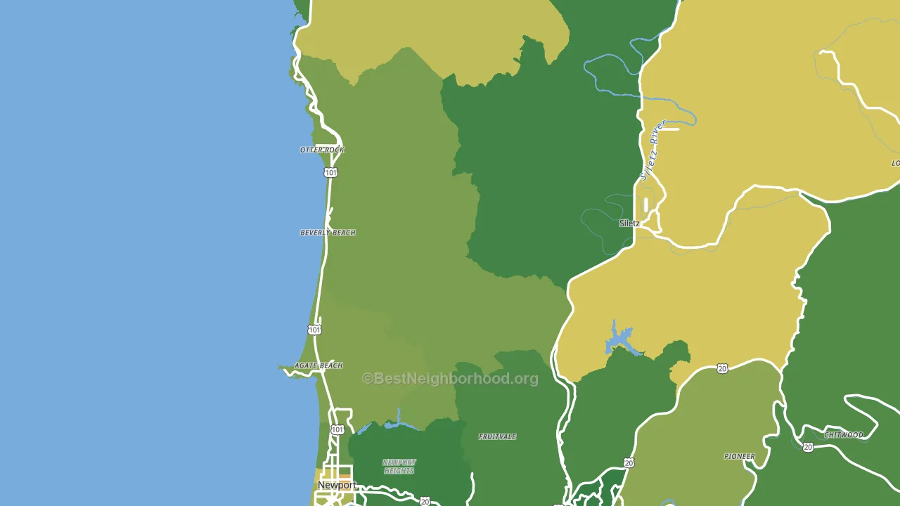 Lincoln County, OR block-group voter-turnout map