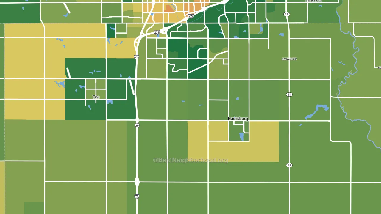 Lincoln County, SD block-group voter-turnout map