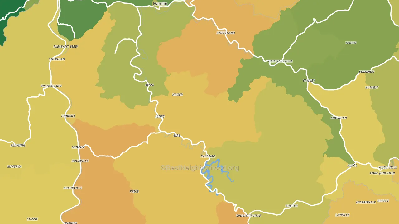 Lincoln County, WV block-group voter-turnout map