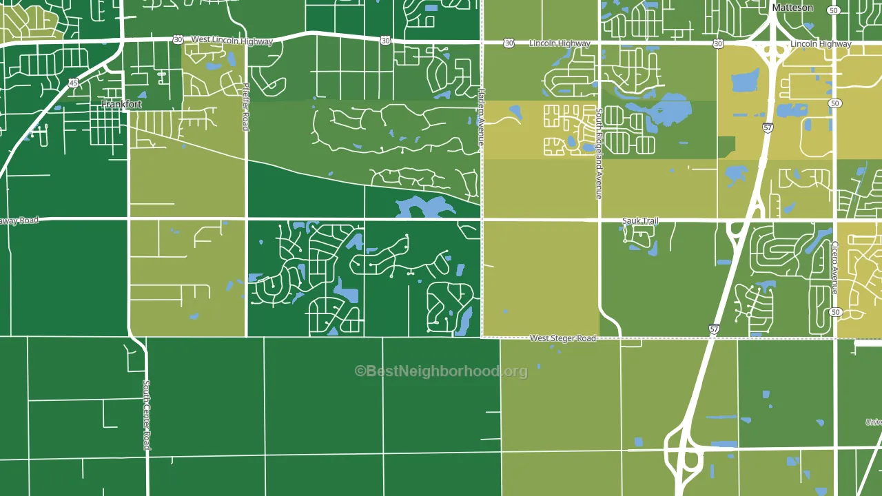 Lincoln Estates, IL block-group voter-turnout map