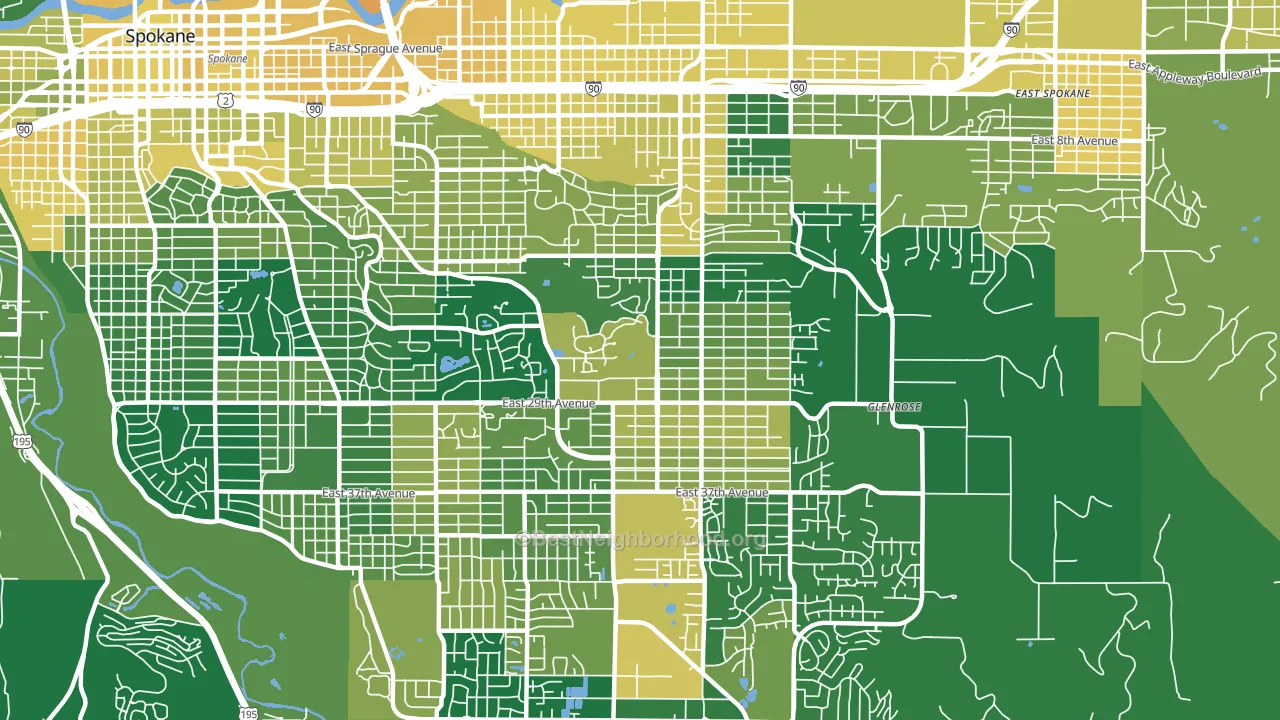 Lincoln Heights, Spokane, WA block-group voter-turnout map