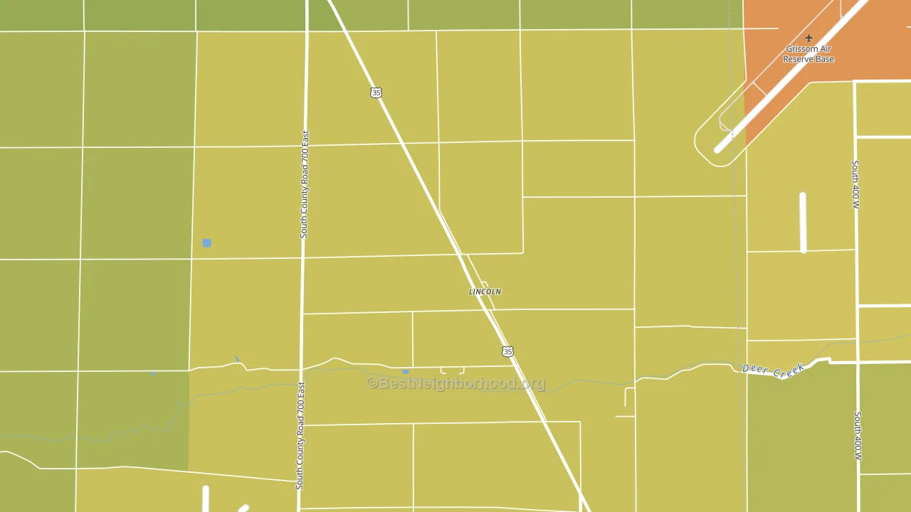 Lincoln, IN block-group voter-turnout map