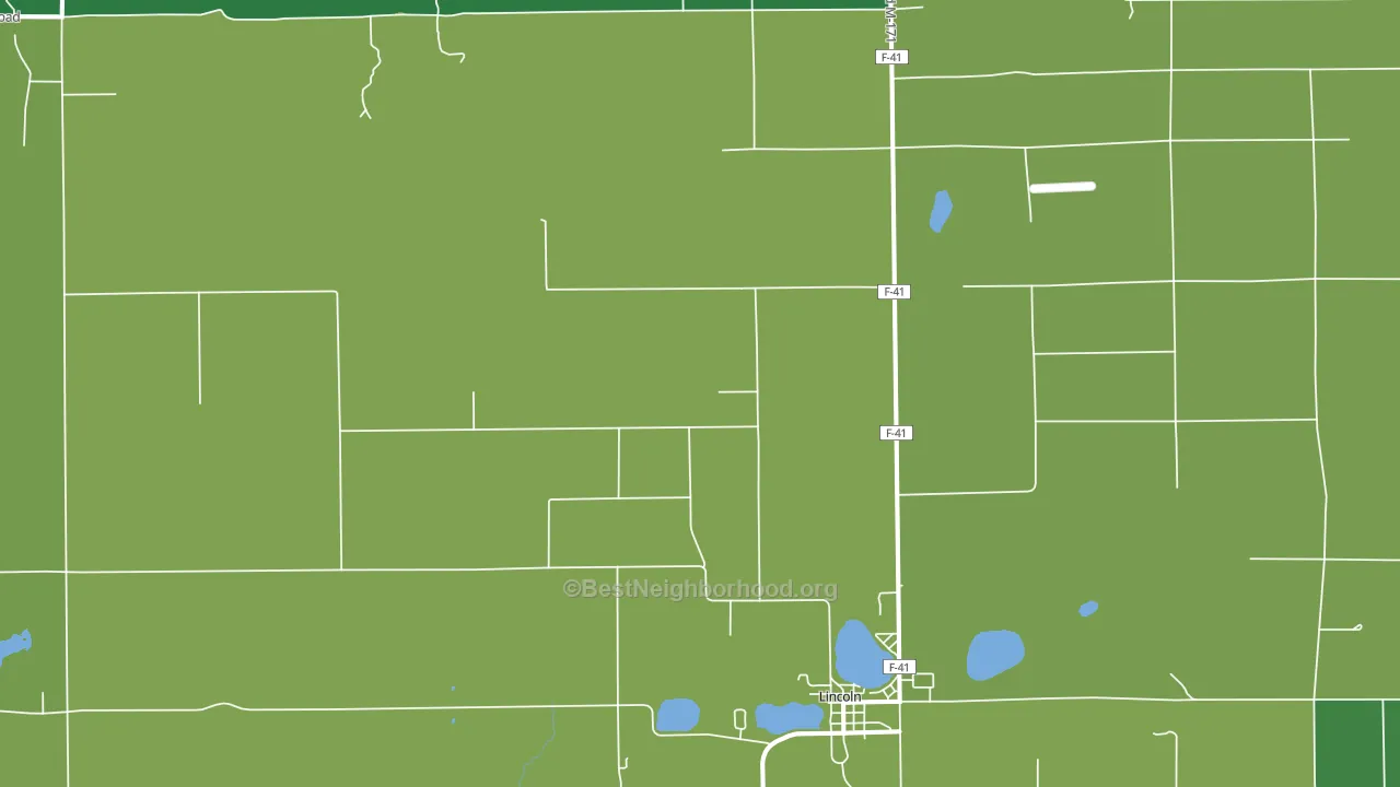 Lincoln, MI block-group voter-turnout map