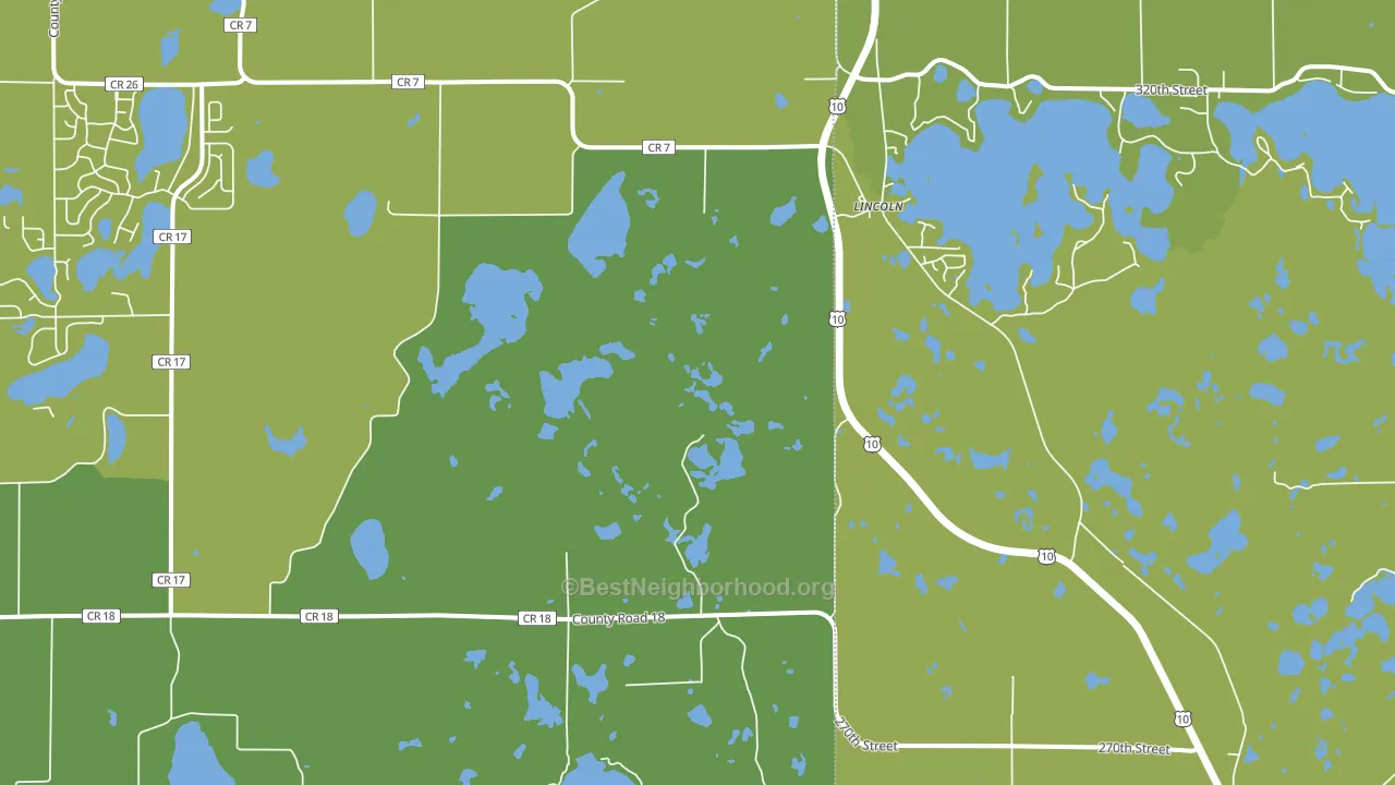 Lincoln, MN block-group voter-turnout map