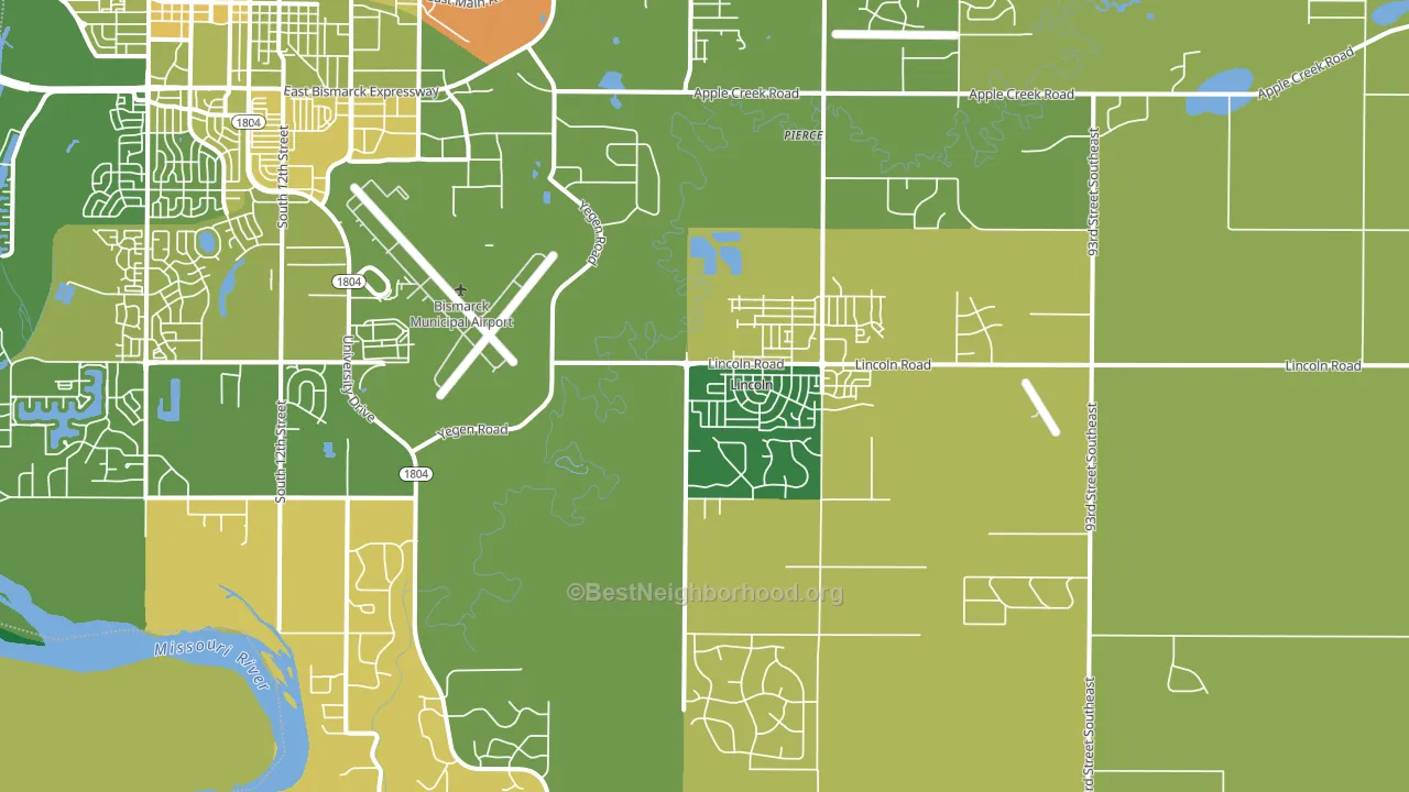 Lincoln, ND block-group voter-turnout map
