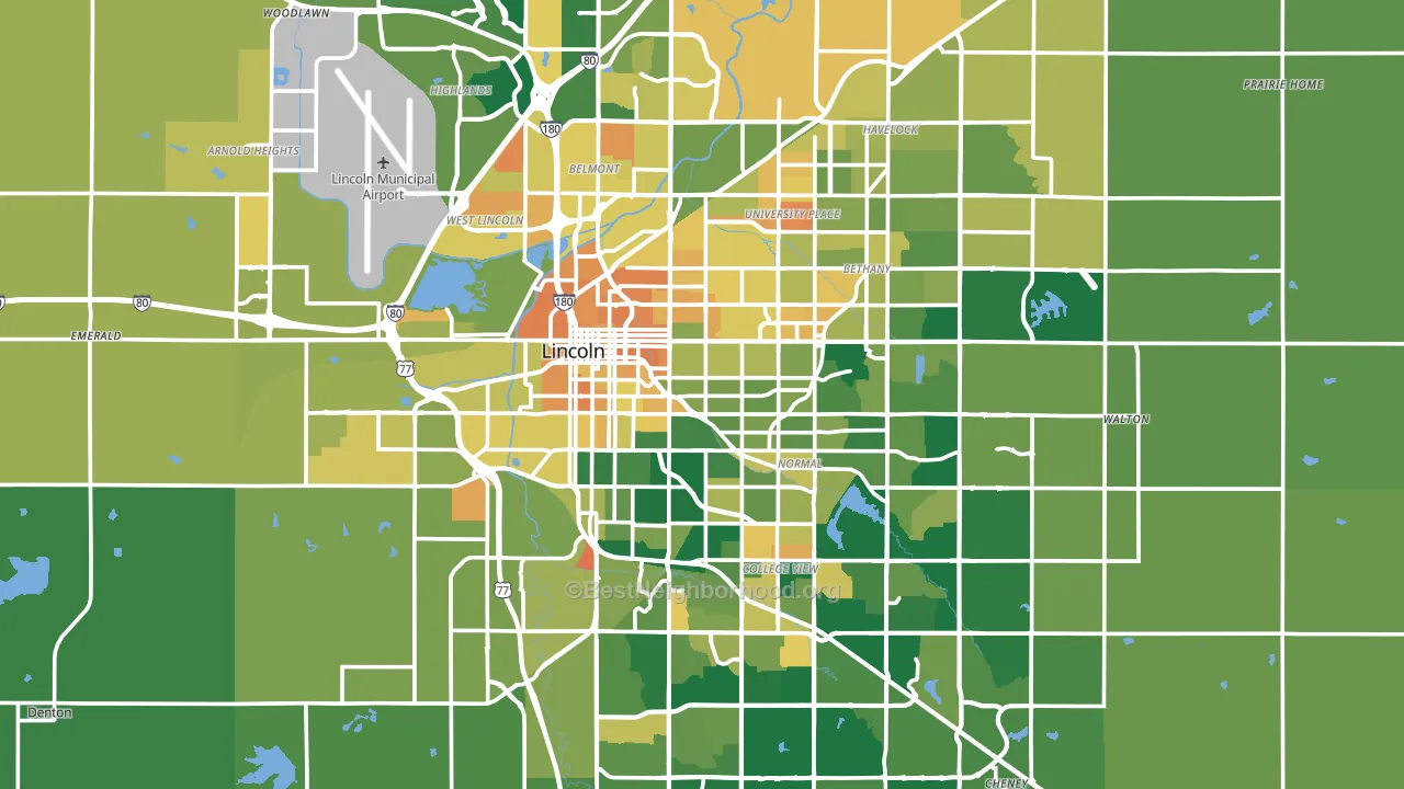 Lincoln, NE block-group voter-turnout map