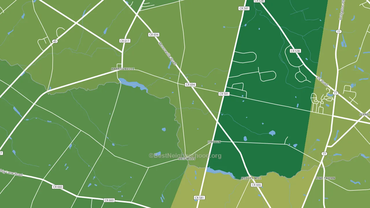 Lincoln, NJ block-group voter-turnout map