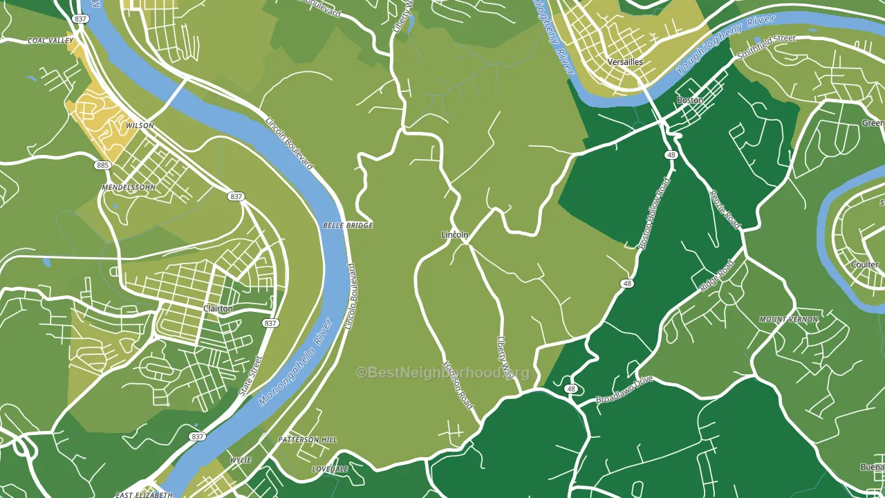 Lincoln, PA block-group voter-turnout map