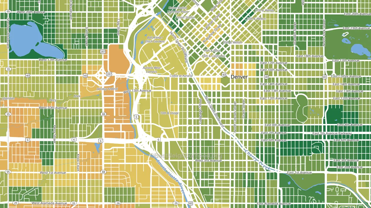 Lincoln Park, Denver, CO block-group voter-turnout map