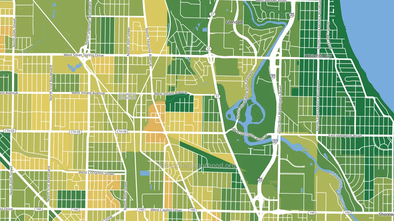 Lincoln Park, Milwaukee, WI block-group voter-turnout map