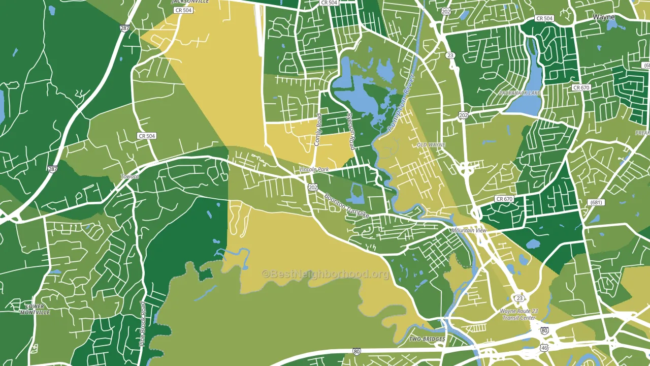 Lincoln Park, NJ block-group voter-turnout map