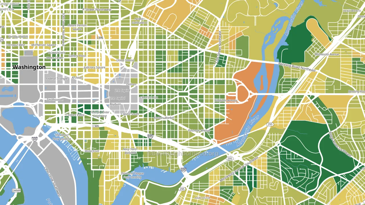 Lincoln Park, Washington, DC block-group voter-turnout map