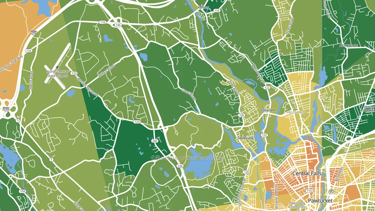 Lincoln, RI block-group voter-turnout map