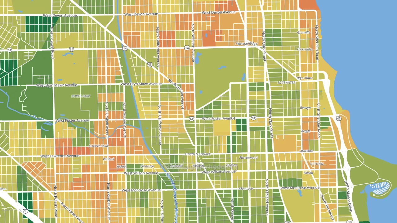 Lincoln Square, Chicago, IL block-group voter-turnout map