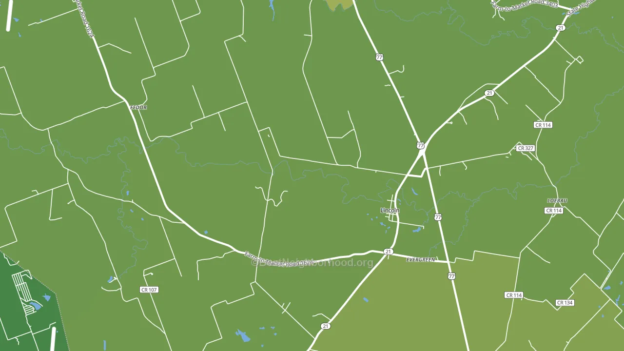 Lincoln, TX block-group voter-turnout map