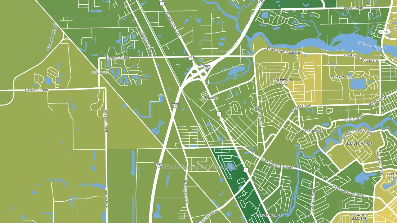 Lincoln Villas, Jacksonville, FL block-group voter-turnout map