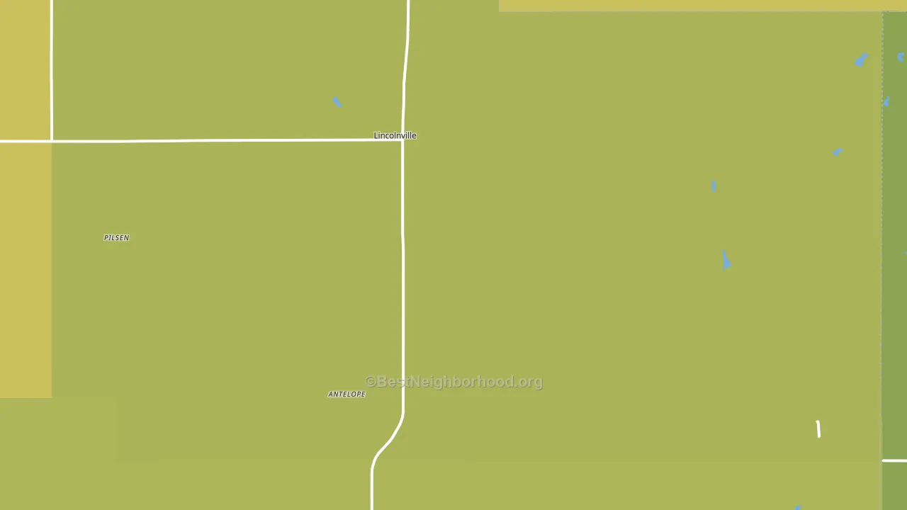 Lincolnville, KS block-group voter-turnout map