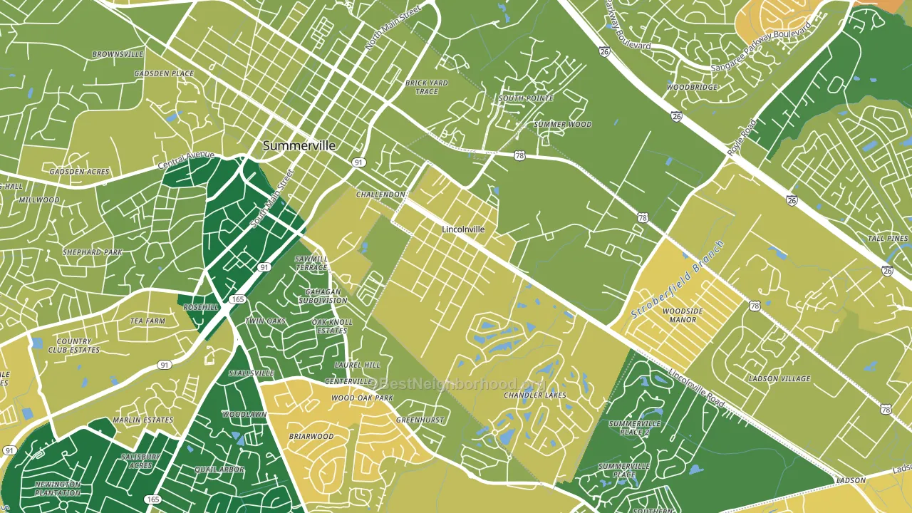 Lincolnville, SC block-group voter-turnout map