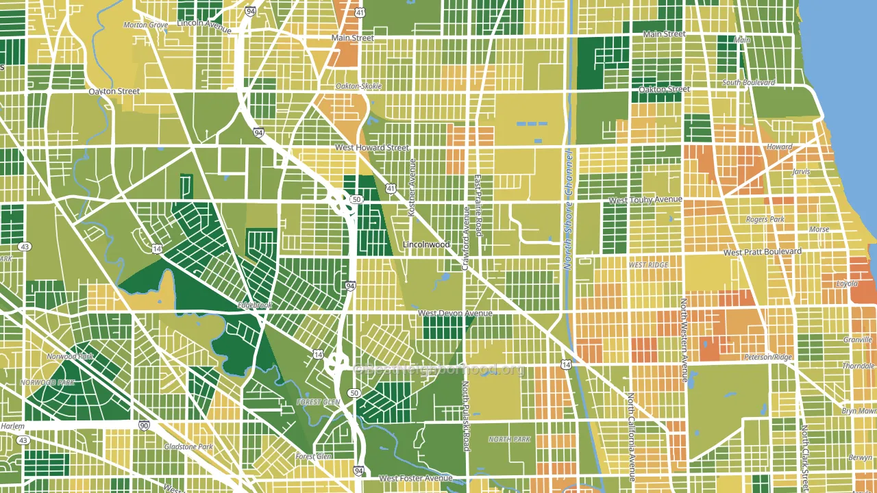 Lincolnwood, IL block-group voter-turnout map