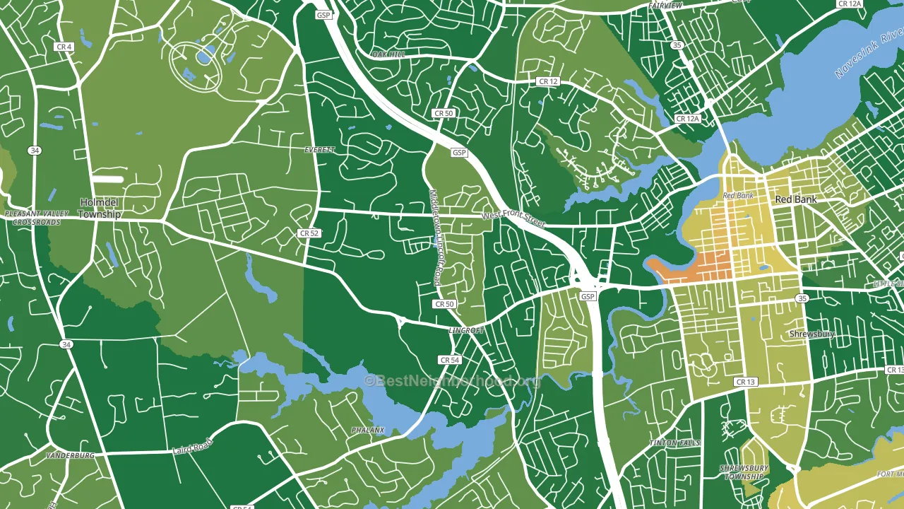Lincroft, NJ block-group voter-turnout map