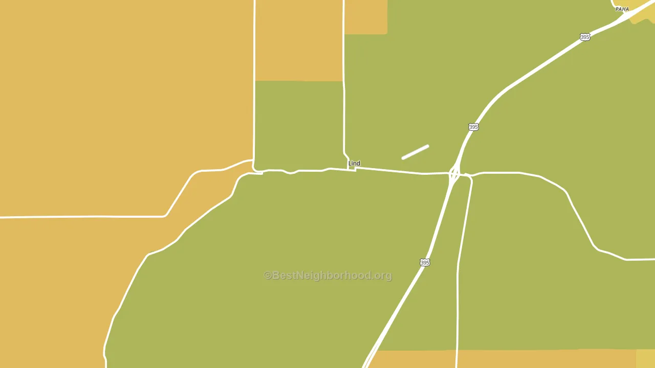 Lind, WA block-group voter-turnout map