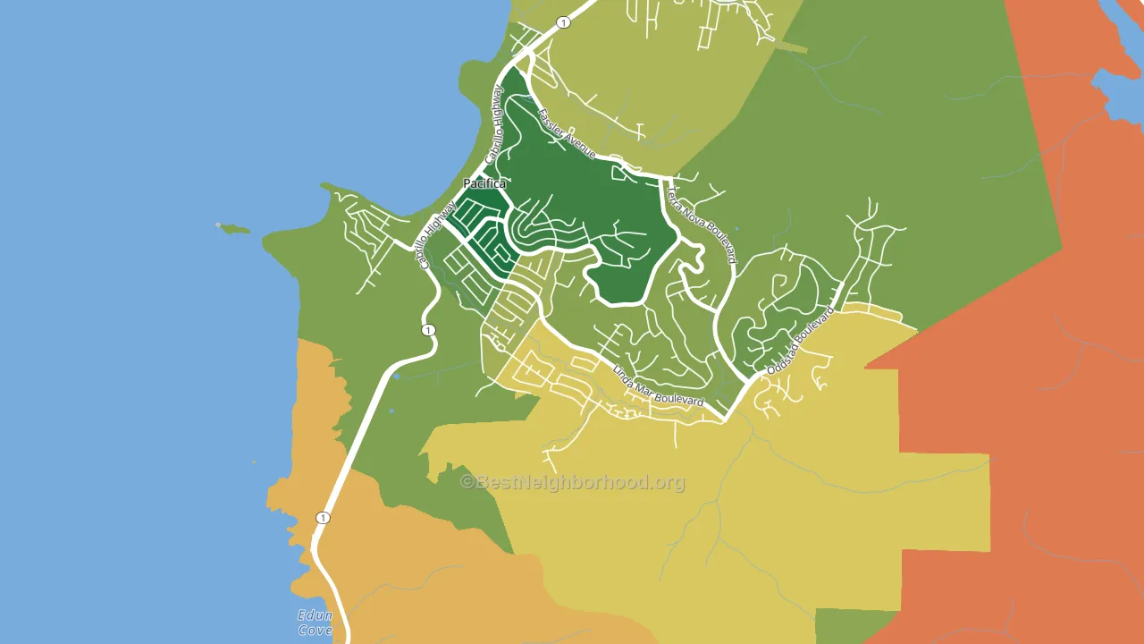 Linda Mar, Pacifica, CA block-group voter-turnout map