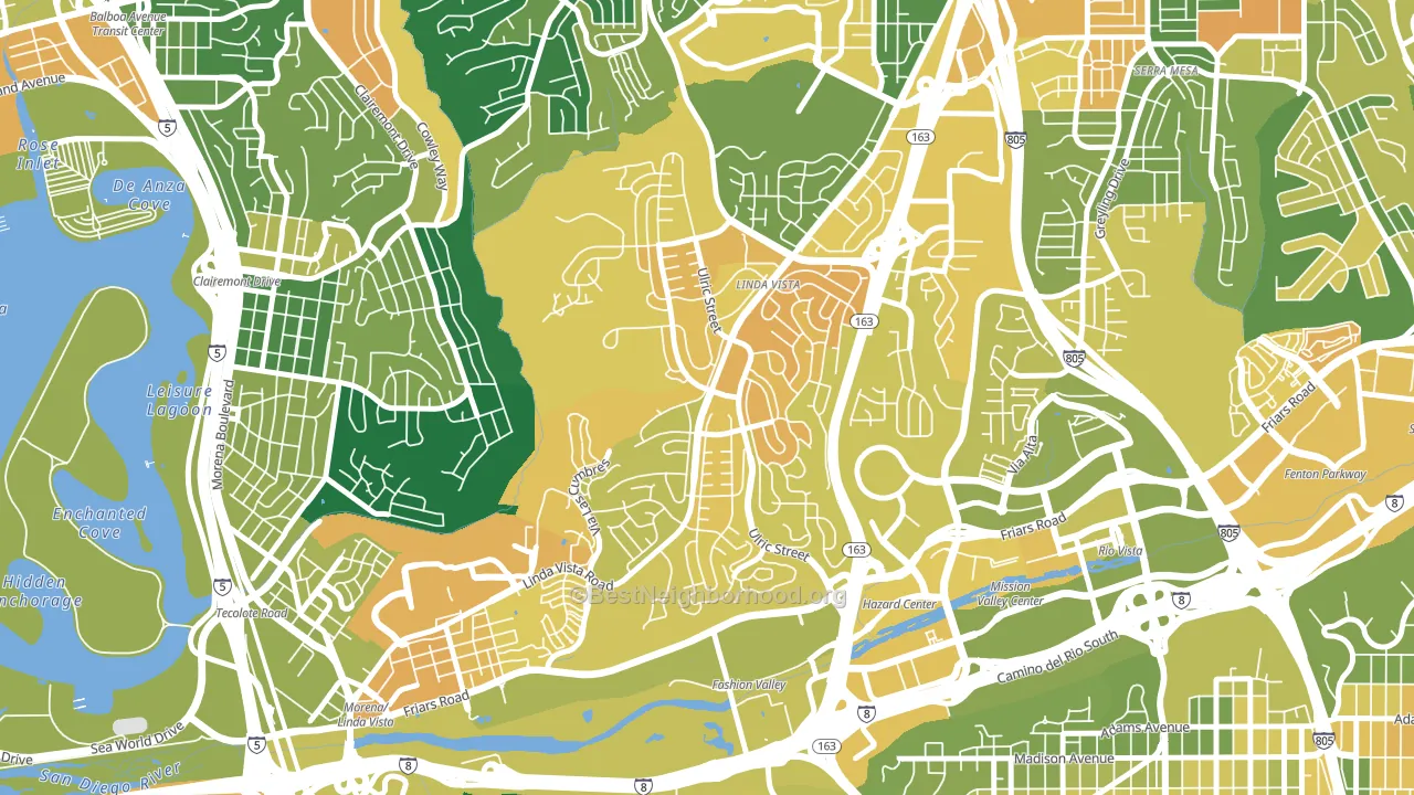Linda Vista, San Diego, CA block-group voter-turnout map