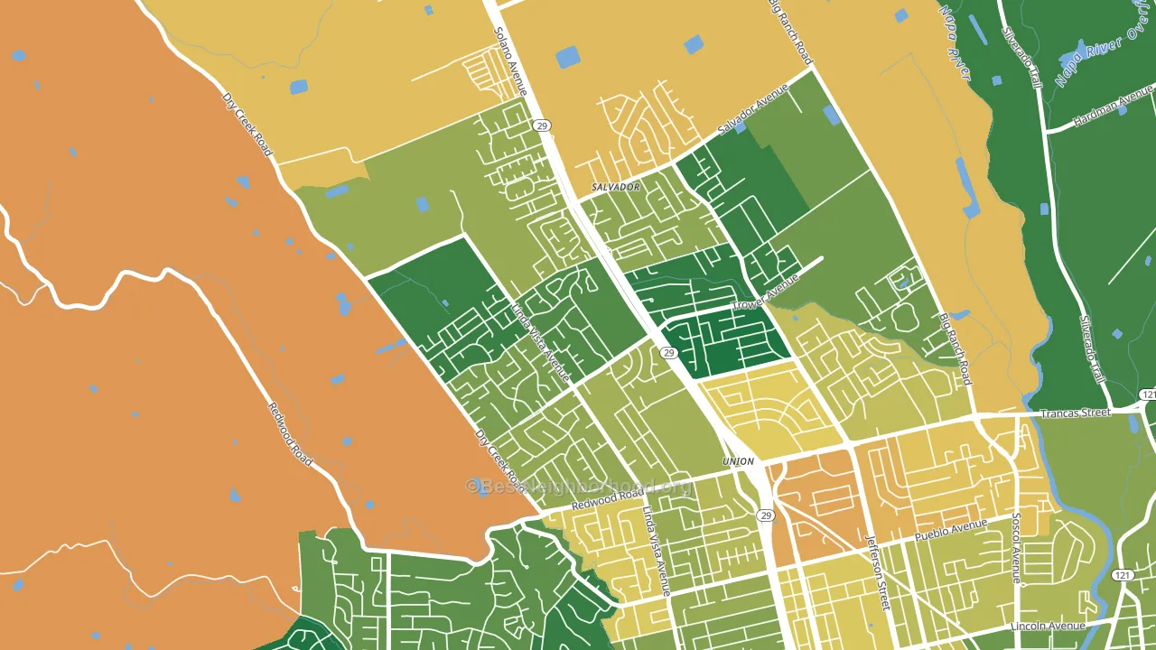 Linda Vista-San Francisco, Napa, CA block-group voter-turnout map