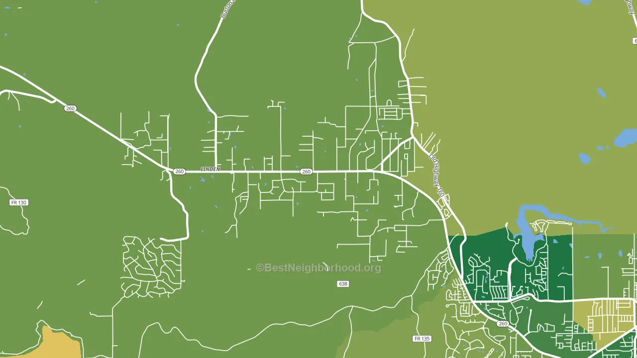 Linden, AZ block-group voter-turnout map