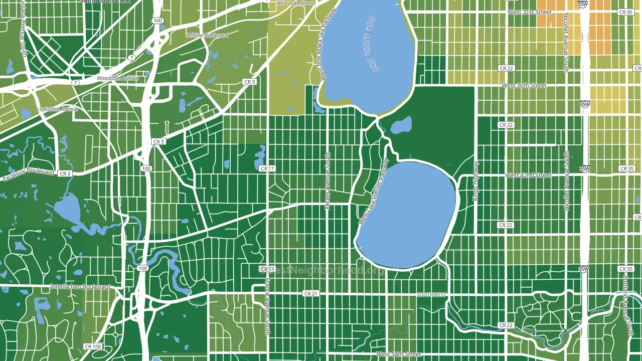 Linden Hills, Minneapolis, MN block-group voter-turnout map