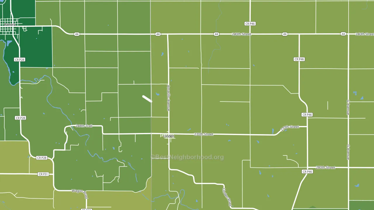 Linden, IA block-group voter-turnout map