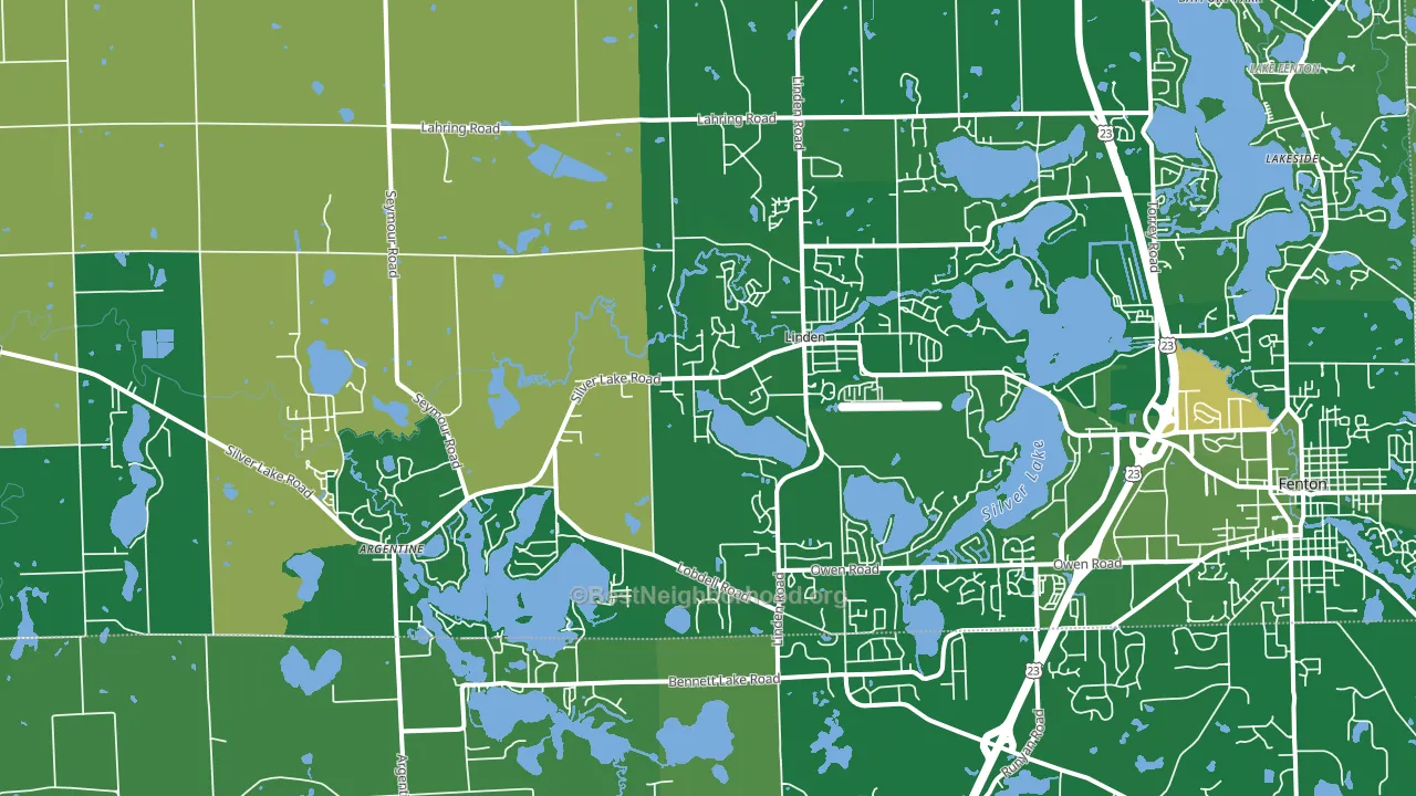 Linden, MI block-group voter-turnout map