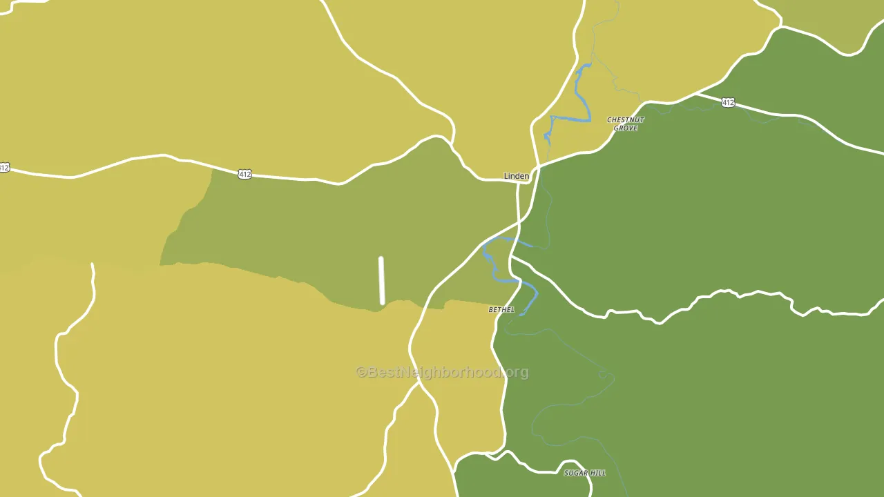 Linden, TN block-group voter-turnout map