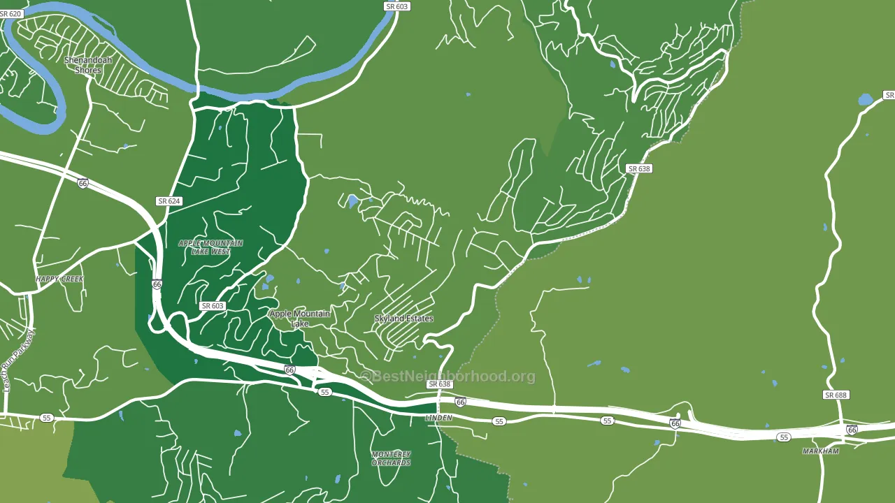 Linden, VA block-group voter-turnout map