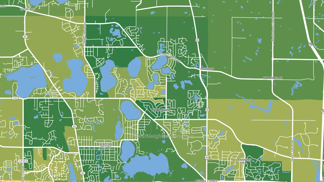 Lindenhurst, IL block-group voter-turnout map
