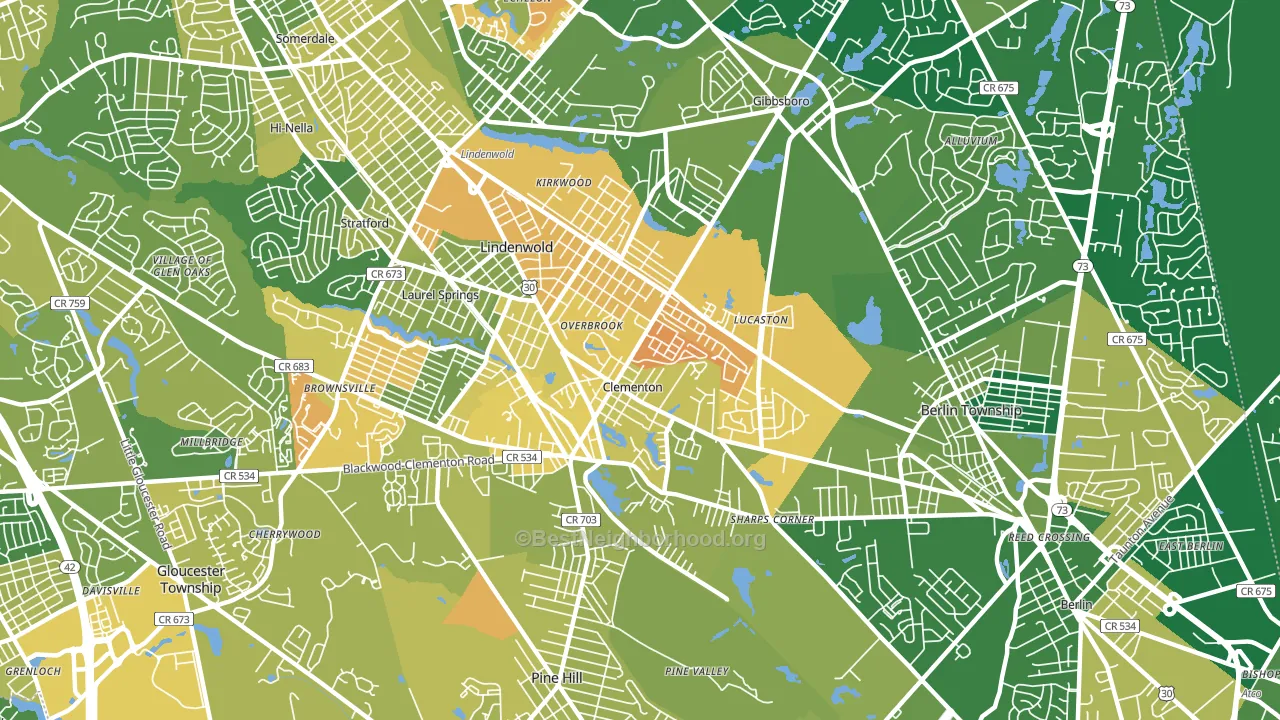 Lindenwold, NJ block-group voter-turnout map