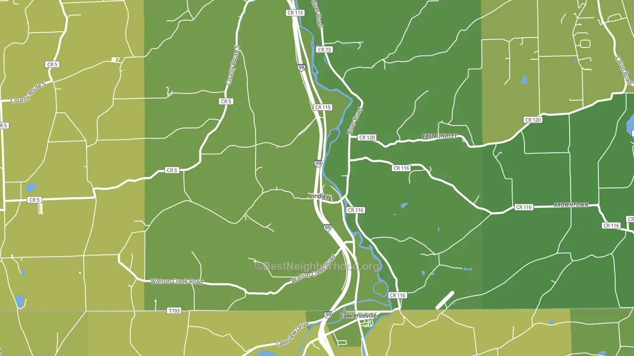 Lindley, NY block-group voter-turnout map