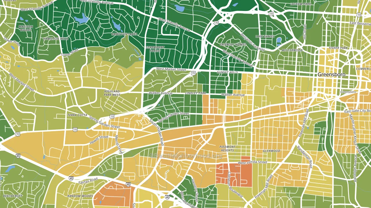 Lindley Park, Greensboro, NC block-group voter-turnout map