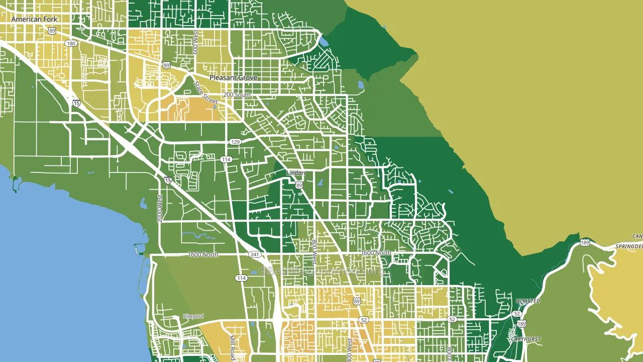 Lindon, UT block-group voter-turnout map