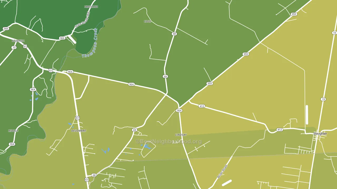Lindsay, LA block-group voter-turnout map