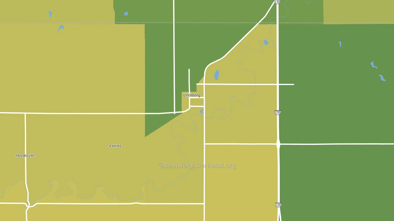 Lindsborg, KS block-group voter-turnout map