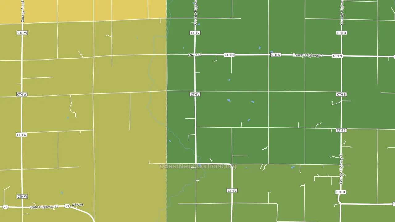 Lindsey, WI block-group voter-turnout map